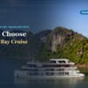 Hermes Premium cruise ship in front of limestone cliffs in Halong Bay with the guide title